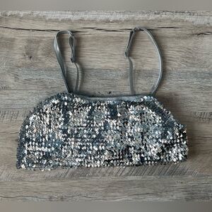 NWT URBAN OUTFITTERS Out From Under SEQUIN CROP TOP M